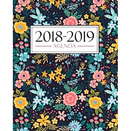 Agenda 2018-2019: 19x23cm : Agenda 2018 2019 semainier : Motif floral 3407