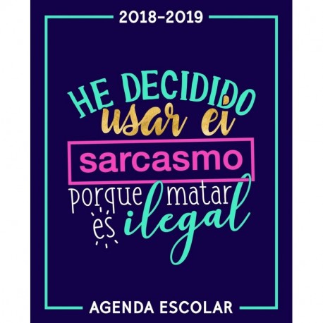 Agenda escolar 2018-2019: 190 x 235 mm: Agenda 2018-2019 semana vista español: 160 g/m²: Agenda semanal 12 meses: Sarcasmo 45
