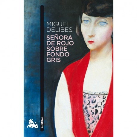 Señora de rojo sobre fondo gris Contemporánea 