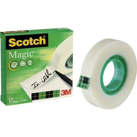 3M Scotch 810/1933 - Cinta adhesiva, 12 mm x 33 m, transparente