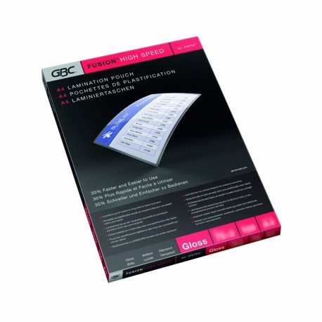 GBC Carteras HighSpeed A4 de 100 micras para plastificar - Plastificador Transparente, Brillante, A4, 0,2 mm, China, 216 mm 