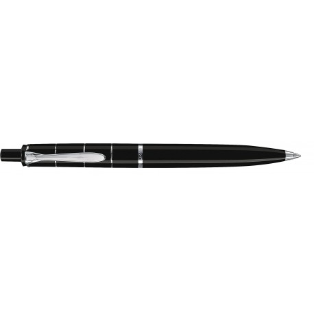 Pelikan K215 948471 - Bolígrafo, color negro con anillos plateados