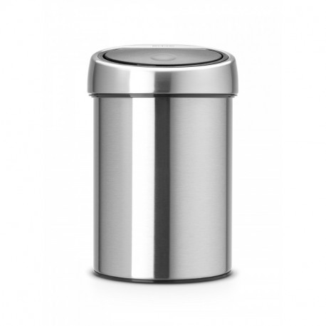 Brabantia Touch Bin - Cubo de basura, 3 litros, cubo interior de plástico extraíble, acero mate