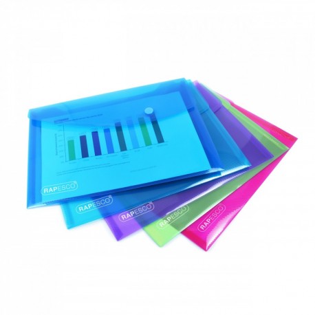 Rapesco documentos 5 unidades Carpeta portafolios A4+ con soporte para tarjeta colores trasl/úcidos