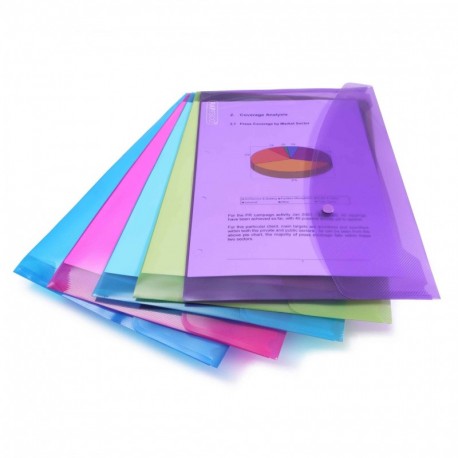 Rapesco Documentos - Carpeta portafolios A4+ horizontal, en varios colores traslúcidos, 5 unidades
