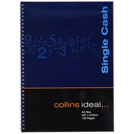 Collins Ideal Wiro - Cuaderno de anillas para contabilidad tamaño A4, 120 páginas, hojas blancas 