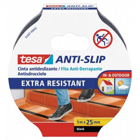 Tesa 55587-00000-00 Cinta Antideslizante Suelos 5 m x 25 mm , Transparente