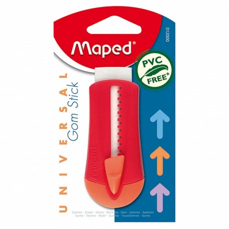 Maped Gom Stick Universal - borradores Naranja, Rojo, Ampolla 
