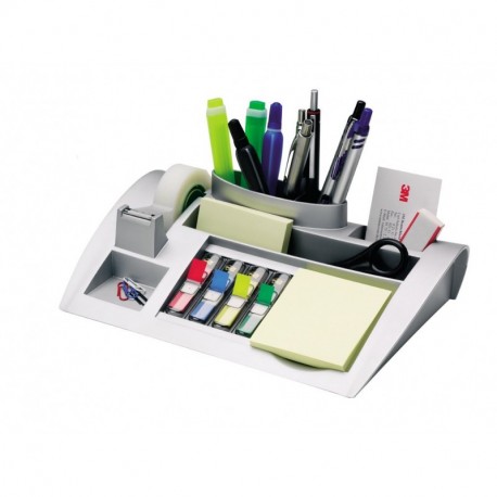 3M Post-it C50 - Organizador de escritorio, incluye 1 bloc de notas, 4 x 35 marcadores index y 1 cinta adhesiva Scotch Magic,