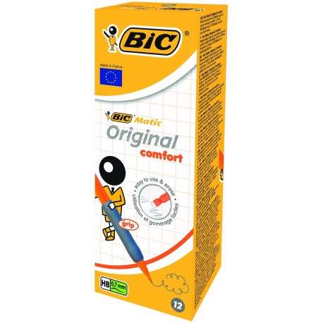 BIC Matic Fun Comfort - Caja de 12 portaminas con mina HB 0,7mm