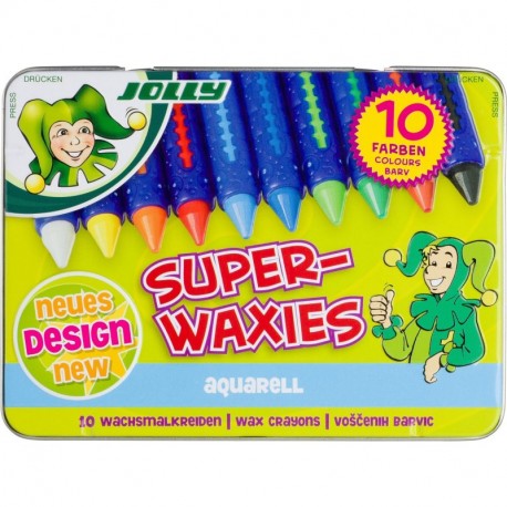 Jolly 5955-0003 – Superwaxies Aqua, acuarelables, juego de 10