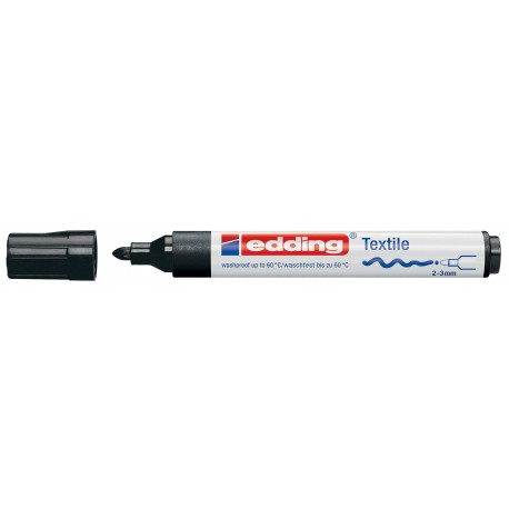 Edding 4500-01 - Marcador para tela, punta cónica, 2-3 mm, color negro