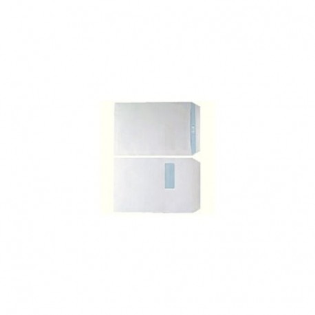 White Box - Paquete de sobres con ventana tamaño C4, 90 g/m², autoadhesivo, 250 unidades , color blanco