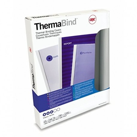 GBC - Tapas de encuadernación térmica estándar 25 unidades, 6 mm , color blanco