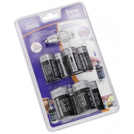 Energy Sistem NNatura Converter - Pack de 8 adaptadores de baterías a tamaños C y D