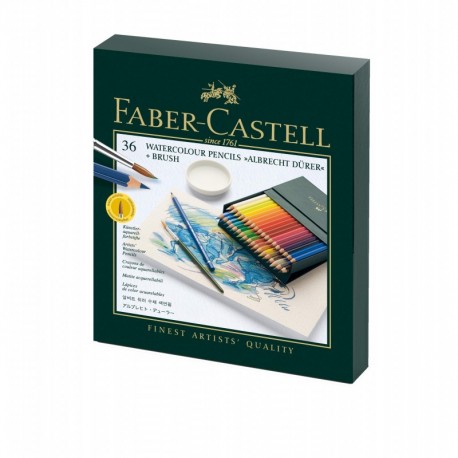Faber-Castell 117538 - Estuche estudio con 36 lápices de colores acuarelables, multicolor