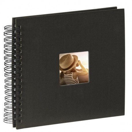 Hama Fine Art - Álbum de fotos, 50 páginas negras 25 hojas , álbum con espiral, 28 x 24 cm, con compartimento para insertar 