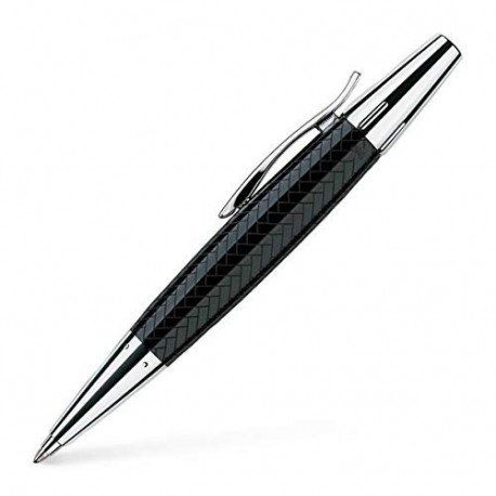 Faber-Castell 148351 - Bolígrafo e-motion con cuerpo en resina de color negro, grabado trenzado, trazo B