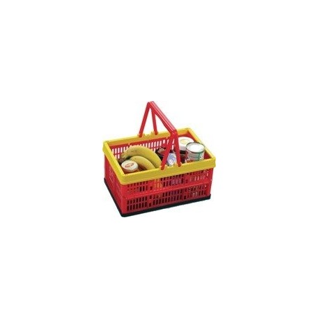 Cesta de la compra, de plástico, plegable, con asa, 16 l