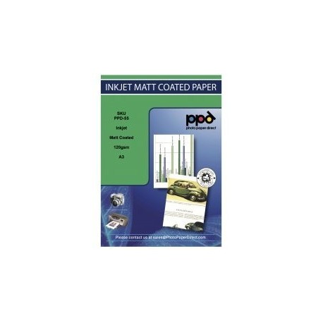 PPD PPD-55-100 - Papel fotográfico para inyección de tinta tamaño A3, 120 g/m², 100 hojas 