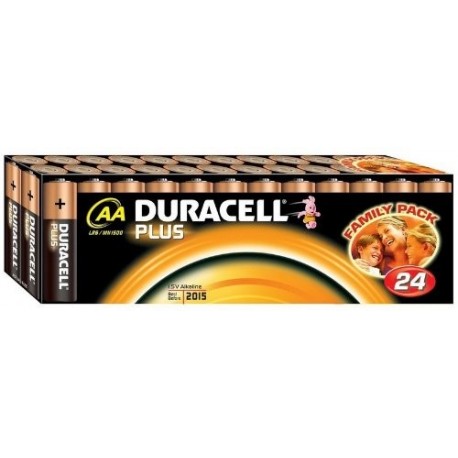 Duracell Plus AA/LR06/MN1500 - Paquete de 24 pilas alcalinas AA
