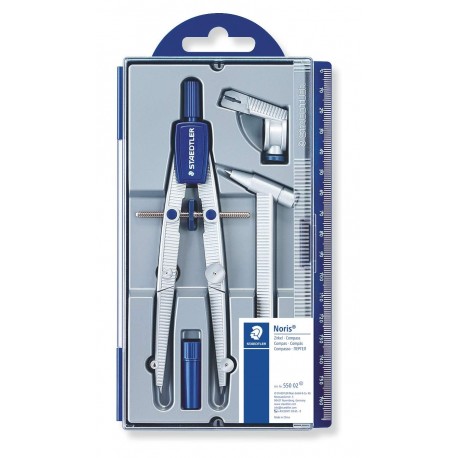 Staedtler NORIS CLUB 550 02, compás escolar de precisión con rueda de ajuste