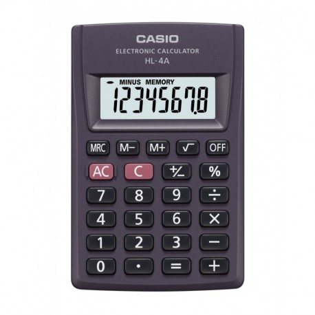 Casio HL-4A Bolsillo - Calculadora Bolsillo, Calculadora básica, 8 dígitos 