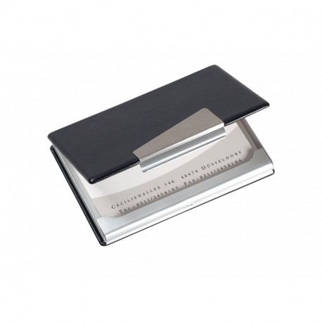 Sigel VZ131 - Estuche para tarjetas de visita, estética en aluminio y cuero