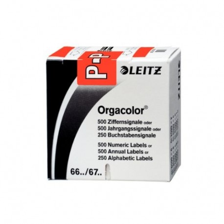 Leitz Orgacolor Rectángulo redondeado Rojo - Etiqueta autoadhesiva Rojo, Rectángulo redondeado, 30 x 23 mm, 73 x 73 x 30 mm,