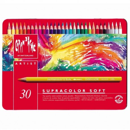 Caran d-Ache SUPRACOLOR Soft Aquarelle 30 - Lápiz de color Multicolor, Rojo 