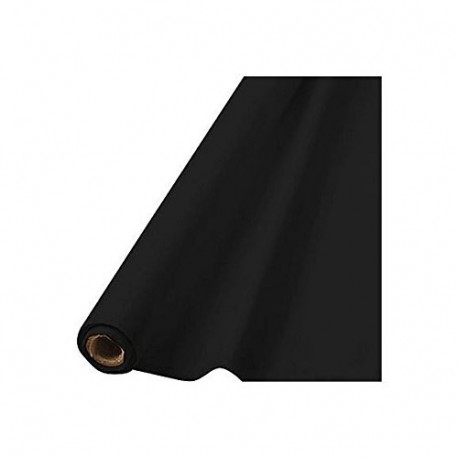 Amscan International - Mantel de rollo de plástico 30,5 m aprox. , color negro