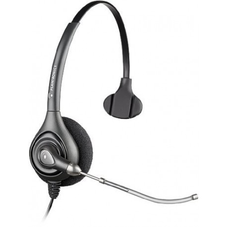 Plantronics HW251 SupraPlus - Auricular con micrófono para teléfono fijo o PC, Negro