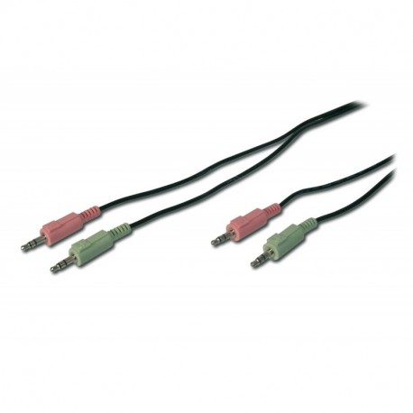 ASSMANN Electronic AK 82102 cable para video, teclado y ratón kvm Negro 3 m - Switch KVM 2x 3.5mm, 2x 3.5mm, Macho/Macho, 