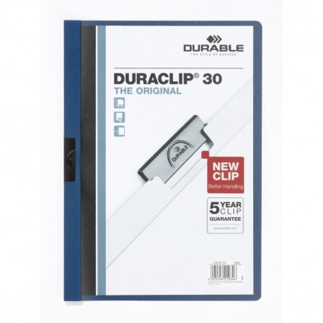 Durable Duraclip- 5 dossieres fastener, capacidad: 30 hojas, color azul