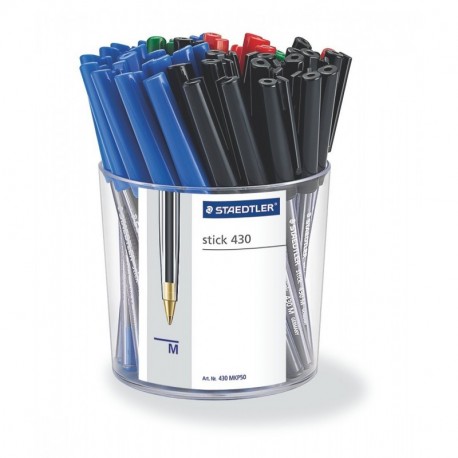 Staedtler 430 MKP 50 stick línea de bolígrafo mm de ancho, 0,45 mm, tapa y clip en color de la escritura, 50 piezas en paquet