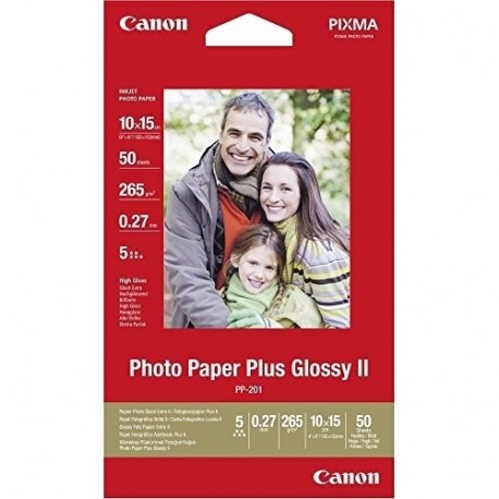 Canon PP-201 - Papel fotográfico, 10 x 15 cm, 50 hojas