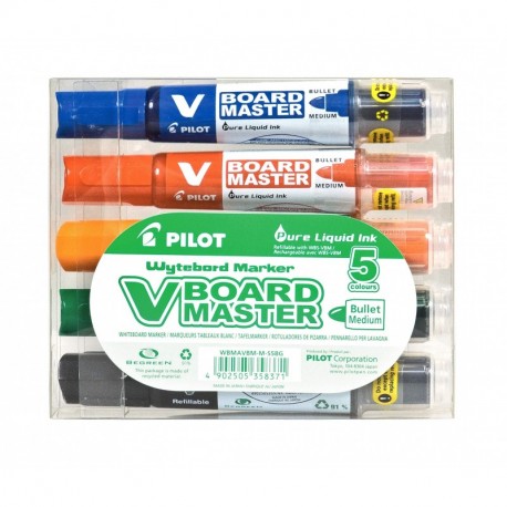 Pilot V Board Master - Set de 5 Marcadores Multicolor para Pizarra