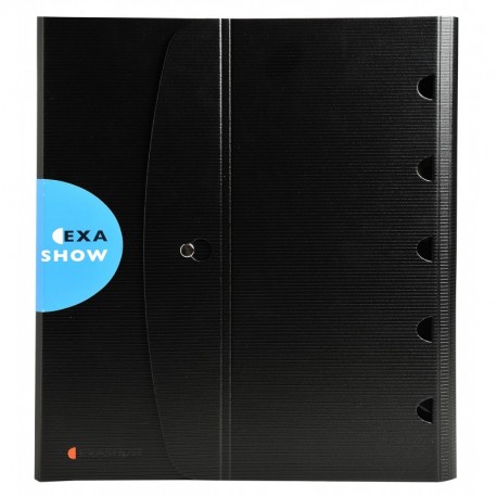Exacompta 56034E - Carpeta de presentación de 4 anillas, 30 mm, A4, color negro
