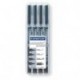 Staedtler Lumocolor 31-9WP4GS - Rotuladores permanentes de color negro. Estuche con 4 unidades de distinto grosor.