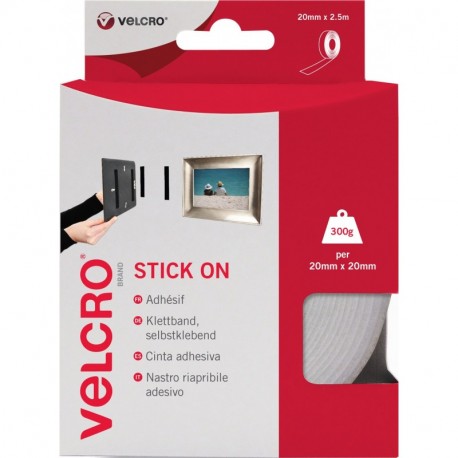 VELCRO Brand Cinta adhesiva de doble cara de doble cara, cinta autoadhesiva  de doble cara, perfecta para decoración de habitaciones y hogar, oficina