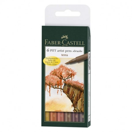 Faber-Castell Pitt Artist - Set de rotuladores de tinta china 6 unidades , multicolor
