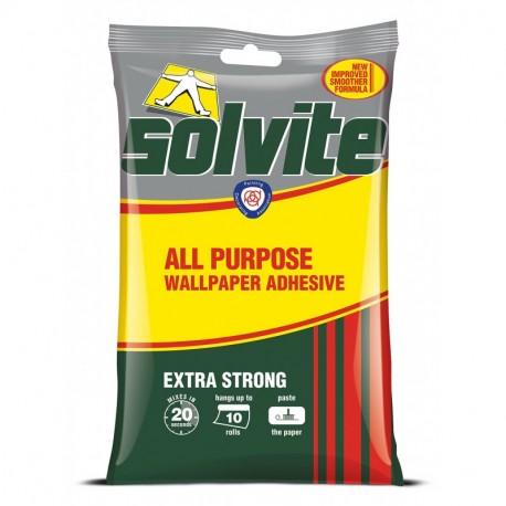 Solvite - Adhesivo extra fuerte para papel pintado 10 rollos , 185g