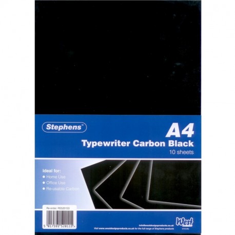 Stephens Typewriter RS520153 - Papel carbón 10 hojas A4 , negro