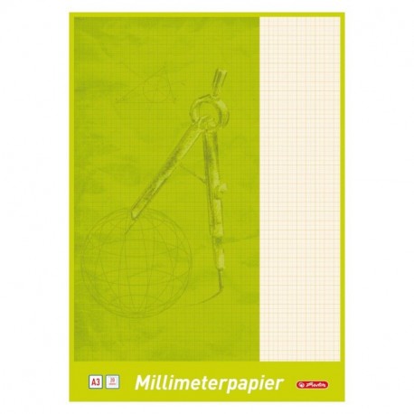 Herlitz 690305 - Papel milimetrado A3, 20 hojas A3