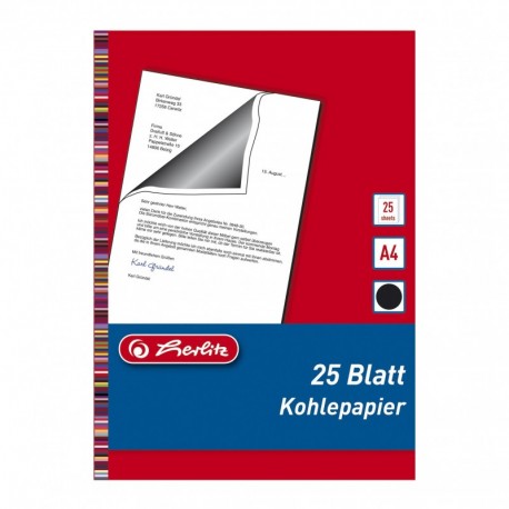 Herlitz 10303725 - Papel carbón 25 hojas, A4 