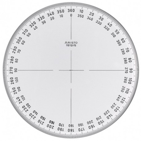 Aristo AR1512/5 - Transportador de ángulos circular 360° 