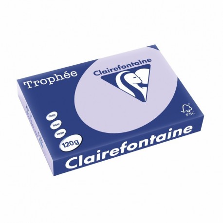 Clairefontaine Trophée 1211C - Resma de papel, 250 hojas, A4, 21 x 29.7 cm, color morado y lila