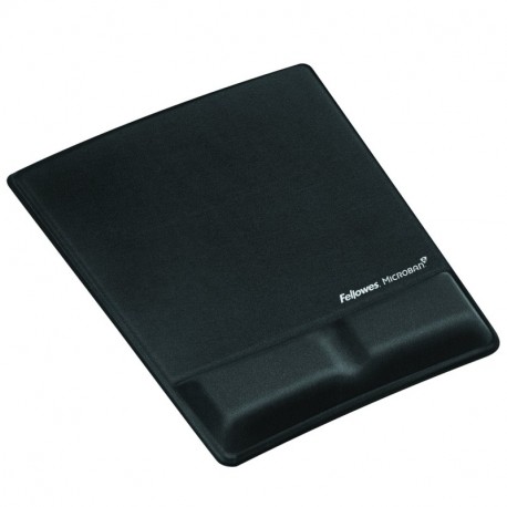 Fellowes - Alfombrilla con reposamuñecas de espuma, con canal ergonómico, color negro