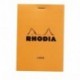 Bloc Agrafe Rhodia Orange N 12 8,5x12cm 80f Ligne 80g