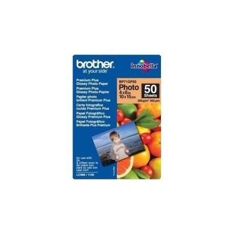 Brother BP71GP50 - Pack de 50 hojas de papel fotográfico Glossy Premium 10x15 260 g/m2 